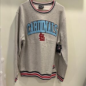 New Era Gray Cardinals Sweatshirt with Red and Blue Accents